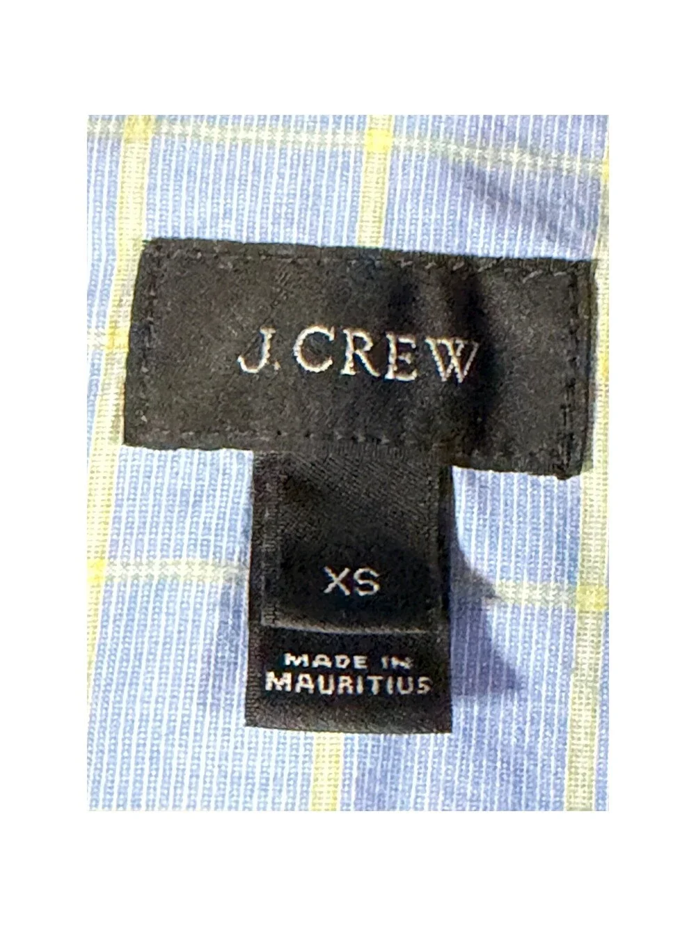 J.Crew Mens XS Blue Yellow Grid 2-Ply 100% Cotton Washed Shirting Button Down